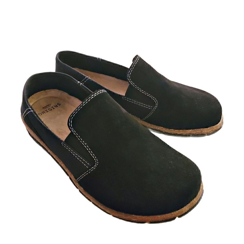 Earth Origins Erica Black Suede Slip-On Flats NIB